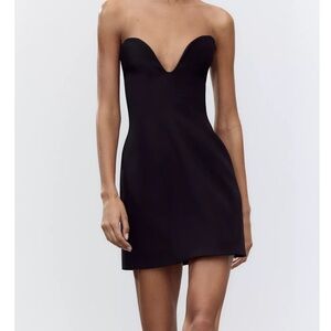 Zara Black Strapless Dress NWT SMALL